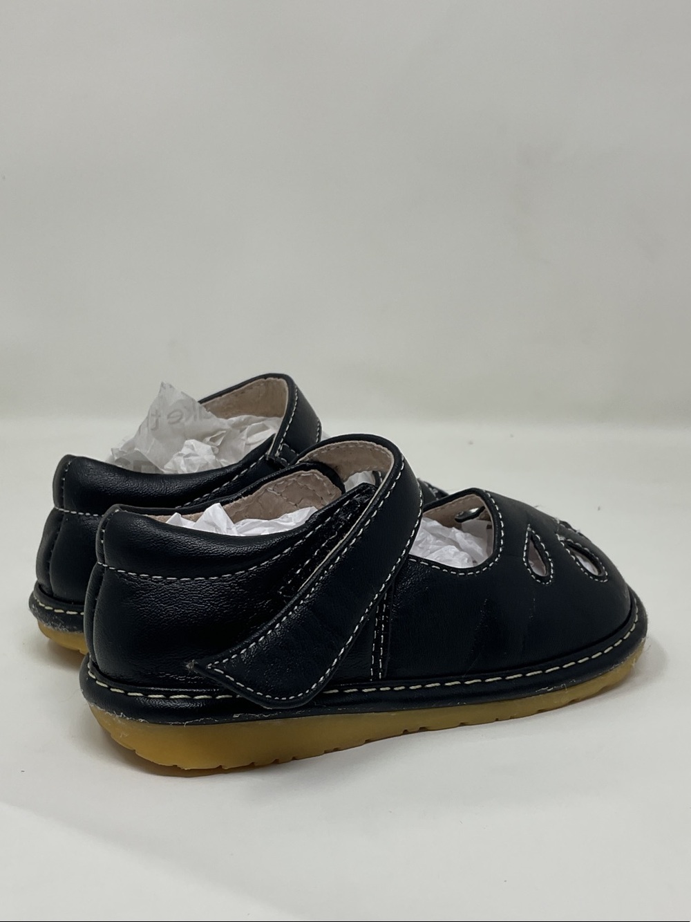Black Leather Velcro Mary Jane Walker Shoes Baby Girl Toddler size 6 alligator 🐊